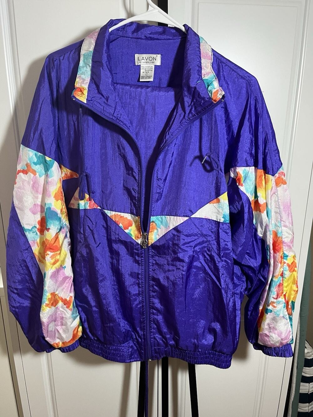 Vintage Women’s Wind Suit 2 Pc Set Lavon Purple With Floral Size Large